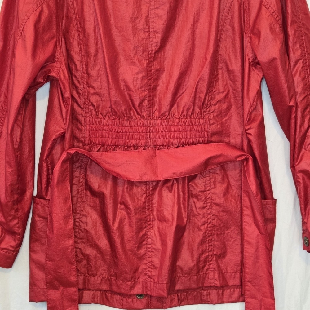 Zenergy by Chicos Lenora Womens Red Metallic Nylon Tie‎ Waist Jacket Size 2 L - Picture 12 of 13